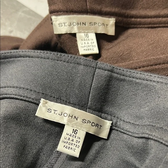 St. John Sport Black/Grey and Brown Women's Pants - Picture 3 of 5